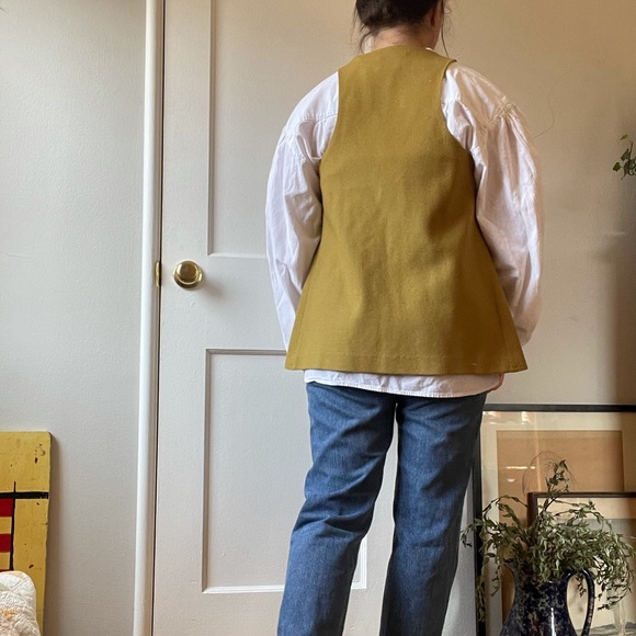 SOLDVintage Mustard Wool Vest - Picture 4 of 6